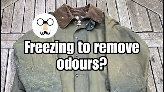 Freezing to remove unpleasant odours from your wax jacket Lets give it a try [upl. by Nala]