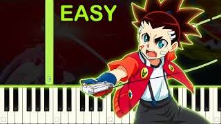 BEYBLADE BURST TURBO  EASY Piano Tutorial [upl. by Ramak496]