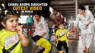 Charu Asopa Daughter Ziana Sen Most Beautiful and Adorable Moment at Mumbai Airport in Public [upl. by Yulma684]