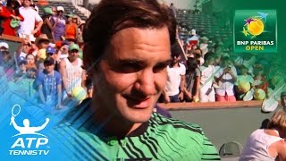 Roger Federer interview after winning 2017 BNP Paribas Open  Indian Wells 2017 [upl. by Stegman]