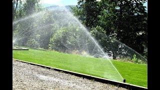 Lawn Field Rain Bird Sprinkler System [upl. by Saffren]