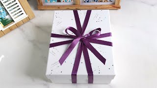 How to tie a ribbon bow on a gift box  Easy wrapping gift ribbon ideas [upl. by Eeryt]