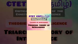 Triarchic Theory of Intelligence by Sternberg for CTET CDP in tamil👉shorts ctet ctettamil [upl. by Pollyanna]