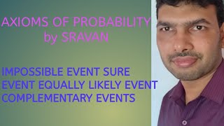 PROBABILITY IN TELUGU2 Axioms of probability sure eventimpossible event [upl. by Enirak]