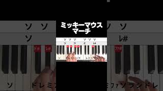 【ミッキーマウスマーチ】ドレミ簡単ピアノ初級 ミッキーマウスマーチ ミッキーマウスマーチピアノ [upl. by Llewxam]