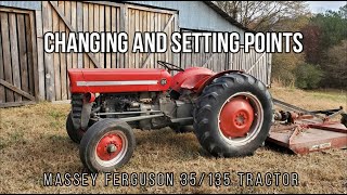 Changing and Setting the Points on a Massey Ferguson 135 Tractor [upl. by Aynom]