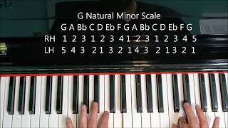 G Minor Scale on Piano Natural Harmonic Melodic [upl. by Rehpinej]