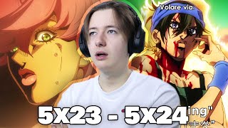 BIG TROUBLE  JJBA Part 5 Episode 23 and 24 Reaction [upl. by Nafis]