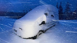 WINTER STORM Survival in a VAN  Heavy Snowstorm Winter Camping [upl. by Caasi67]