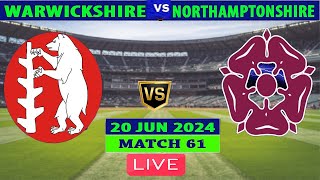 Warwickshire vs Worcestershire  WAR vs WOR  Match 65 of Vitality Blast 2024 Live [upl. by Atineb]