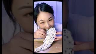 ASMR ice eating  ASMR FROZEN PASSION FRUIT SANDWICH STICKY ICE SLUSHY ICE  Ice Lover [upl. by Shurwood]