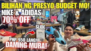 BAGSAK PRESYO NA MGA NIKE AT ADIDAS  DAMI BUDGET PRICE NA SAPATOS AT SLIDES [upl. by Weingartner]