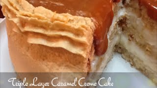 Caramel Cream Cake Easy Triple Layer Recipe  Supersimplekitchen [upl. by Niwroc]