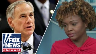 Karine JeanPierre gets fiery response from Gov Abbott She is uninformed [upl. by Nannek]