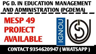 MESP 49 Ignou Project  Ignou PGDEMA Project submission  MESP 49 Project Work [upl. by Bari]