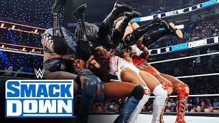 Belair Cargill amp Naomi take down Unholy Union amp Davenport SmackDown highlights Aug 23 2024 [upl. by Aeduj]