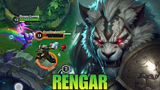 جرب تلعب بسفاح ال ون شوت رينغار وماتندم 🦁  WILD RIFT RENGAR [upl. by Mommy]