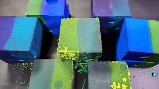 Dusty Dyed Chalk Blocks I Vibrant  Crispy  ASMR I Oddly Satisfying [upl. by Boniface317]