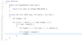 LeetCode 300 Longest Increasing Subsequence Top Down DP [upl. by Hujsak]