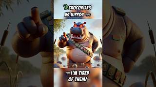 🐊Crocodiles vs Hippos 🦛 aiaigeneratedcartoonepicbattlecrocodilehippo [upl. by Monty]