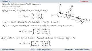 Statique  Exercice 6  Statique dans lespace  Barre avec deux articulations cylindriques [upl. by Ott]