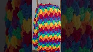 Bernat Blanket Yarn Rainbow Teardrop Crochet Blanket Pattern [upl. by Alekal605]