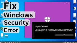 windows security error windows 10 11  Your IT administrator has limited access  sr tech 360 [upl. by Odessa331]