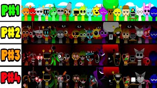 Incredibox Sprunki All Character Together  New Mod  PHASE 1 VS PHASE 2 VS PHASE 3 VS PHASE 4 [upl. by Aivatal787]