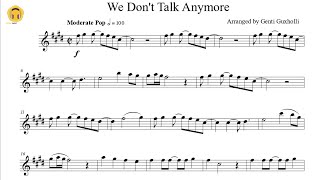 We Dont Talk Anymore by Charlie Puth ft Selena Gomez Flute Solo with Piano AccompanimentSheets [upl. by Ardien529]