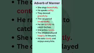 Adverb of Manner  Adverb Sentences  English Grammar shorts [upl. by Furgeson]