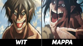 Drawing Comparison Mappa and Wit studio  Attack on Titan 4 Season [upl. by Anitsrhc]