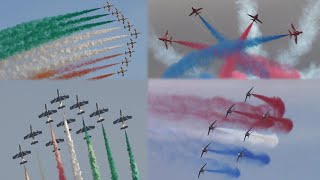 Red Arrows vs Frecce Tricolori vs Patrouille de France Color Smoke Battle US Tour [upl. by Broddy]