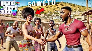 😱Franklin Meets His Africans Cousin Wife In South AfricaGTA 5 Real Life Mod Remastered [upl. by Ocire441]