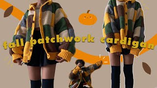 Crocheting an Entire Outfit as a beginner Part One The Fall Patchwork Cardigan 🍁🎃🍂 [upl. by Anirec253]