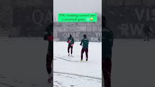 Snowballs flying at PSG training ☃️🤩football psg viralshorts [upl. by Flavio]