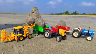 Jcb 3dx And Jcb 34dx backhoe Loading Swaraj Tractor and Sonalika Tractor loding video lMakmud Toys [upl. by Arek]