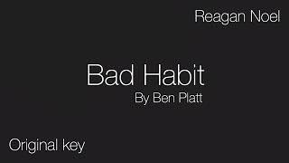 Bad habit karaoke Ben Platt original key [upl. by Aenneea]