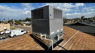 Air Conditioner Roof Top Package Unit Installation [upl. by Panaggio]