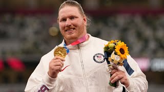 Ryan Crouser sets shot put Olympic record US wins gold and silver [upl. by Dan]