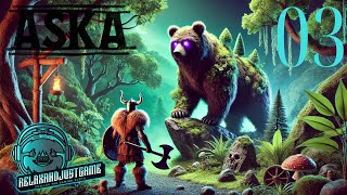 Aska Episode 3  Bear Attack Creature Battles and Expanding Our Viking Town [upl. by Enecnarf]