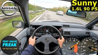 1989 Nissan Sunny 16 SGX 90 PS  Top Speed Autobahn POV Test Drive [upl. by Shult]