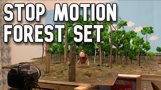 Making a forest set for stop motion [upl. by Leuqar]