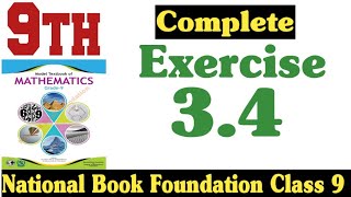 class 9 maths chapter 3 exercise 34  national book foundation class 9 maths  fazal academy [upl. by Irving]