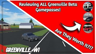 Reviewing ALL Greenville Beta Gamepasses  Greenville Beta [upl. by Khalin105]