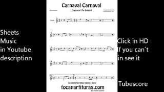 Carnival I Love You Sheets Music for Sax Flute Violin Trumpet Clarinet trombone Carnaval Te quiero [upl. by Jaynell]