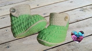 Chaussons bottines bébé crochet DIY 12  Botitas bebe crochet [upl. by Muriel956]