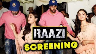 Ranbir Kapoor At Alia Bhatts RAAZI Movie Screening [upl. by Ocimad148]