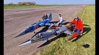 2 x RC 14 SCALE AIRWORLD LOCKHEED F104 STARFIGHTERS DISPLAY  JMA AT DEENTHORPE AIRFIELD  2021 [upl. by Silvester]