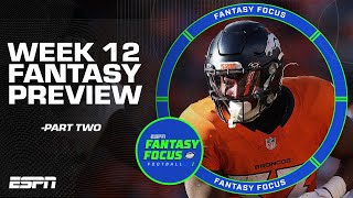 Week 12 Fantasy Preview RB Panic Meter  Starts of the Week  Fantasy Focus 🏈 [upl. by Dehnel967]