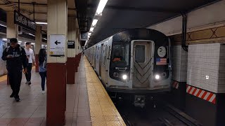 NYC Subway 8 Car R143 Transfer on the R and N Lines [upl. by Nivets979]